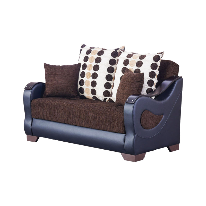 Illinois 62 in. Convertible Sleeper Loveseat in Brown with Storage - Gate FurnitureLoveseat