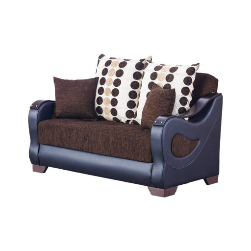 Illinois 62 in. Convertible Sleeper Loveseat in Brown with Storage - Gate FurnitureLoveseat