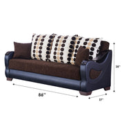 Illinois 86 in. Convertible Sleeper Sofa in Brown with Storage - Gate FurnitureSleeper Sofa