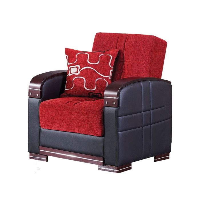 Indiana 35 in. Convertible Sleeper Chair in Red with Storage - CH-INDIANA - Gate Furniture
