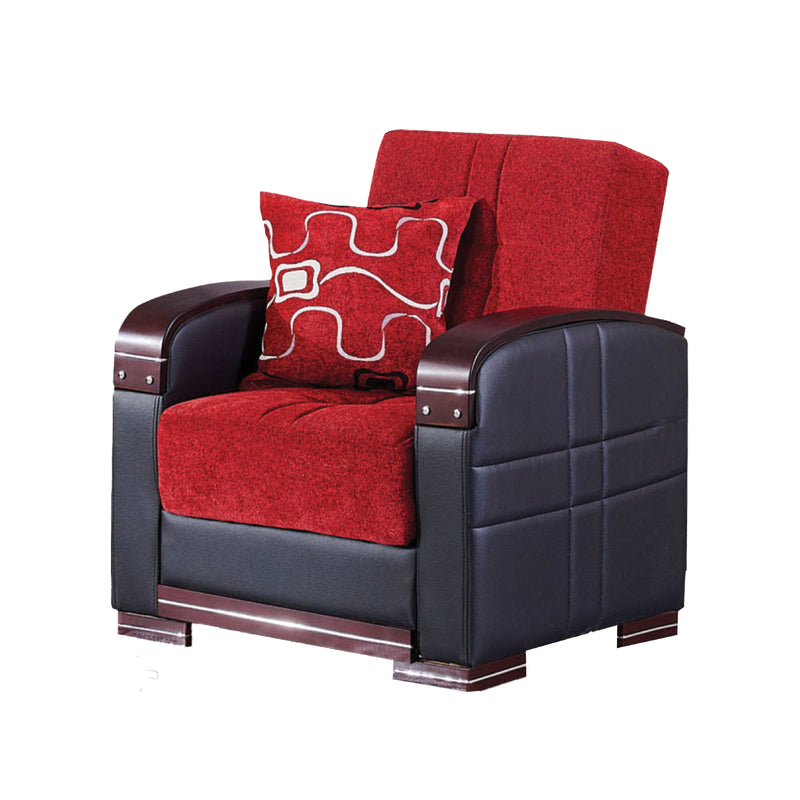 Indiana 35 in. Convertible Sleeper Chair in Red with Storage - Gate FurnitureLiving Room Chair