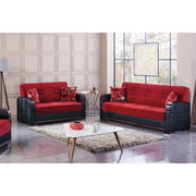 Indiana 63 in. Convertible Sleeper Loveseat in Red with Storage - Gate FurnitureLoveseat