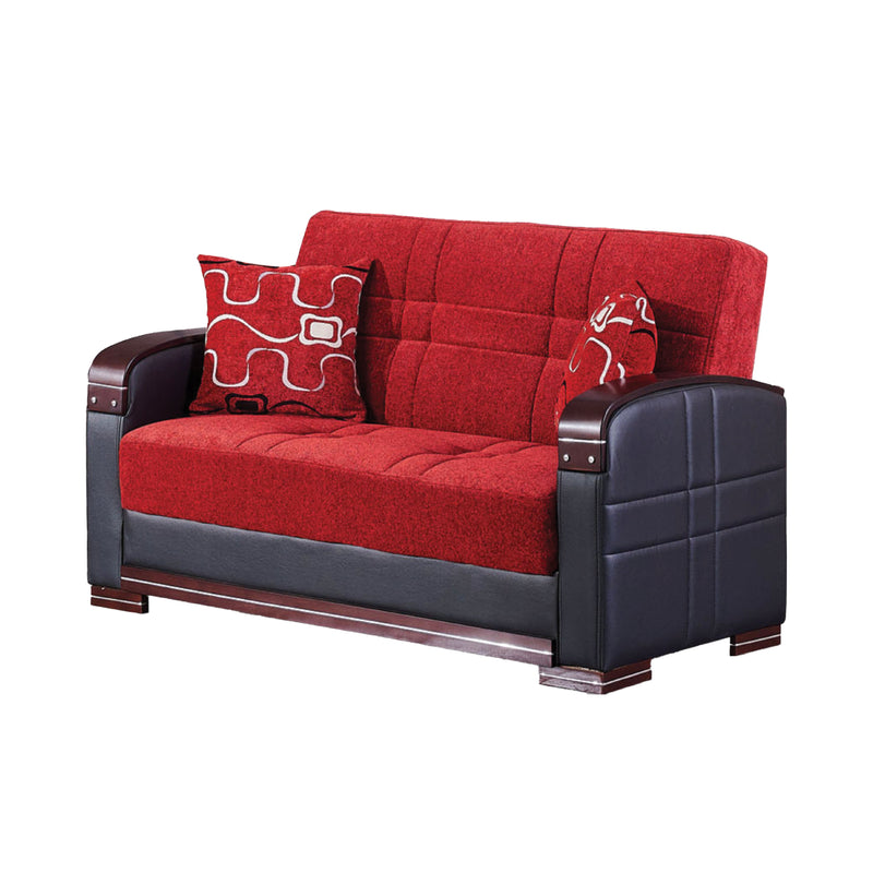 Indiana 63 in. Convertible Sleeper Loveseat in Red with Storage - Gate FurnitureLoveseat