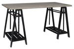 Irene Grayish Brown/Gunmetal Adjustable Height Desk - Z1430261 - Gate Furniture