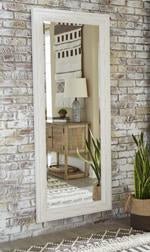 Jacee Antique White Floor Mirror - Gate FurnitureMirror