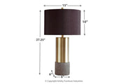 Jacek Gray/Brass Finish Table Lamp (Set of 2) - Gate FurnitureTable Lamp Pair