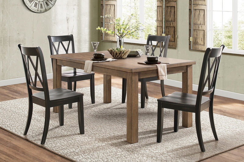Janina Natural/Black Dining Set - Gate FurnitureDining Room Set