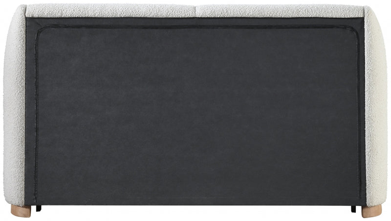 Jardin Boucle Fabric Full Bed (3 Boxes) Cream - JardinCream-F