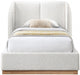 Jardin Boucle Fabric Twin Bed (3 Boxes) Cream - Gate FurnitureTwin Bed