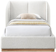 Jardin Boucle Fabric Twin Bed (3 Boxes) Cream - Gate FurnitureTwin Bed