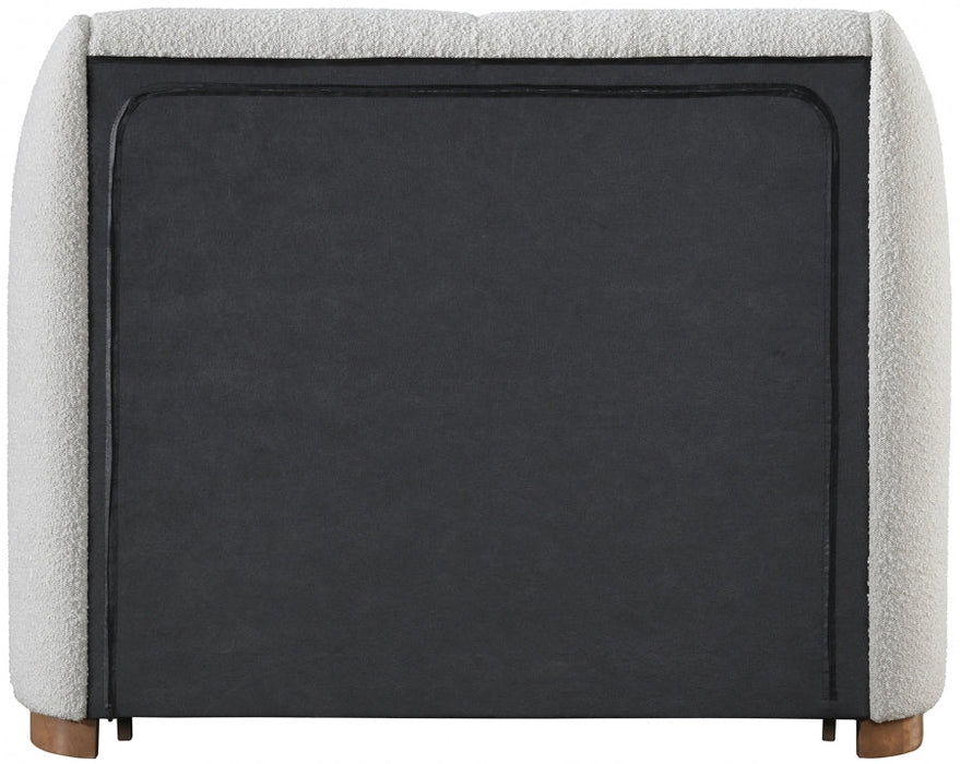 Jardin Boucle Fabric Twin Bed (3 Boxes) Cream - Gate FurnitureTwin Bed