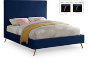 Jasmine Velvet King Bed Blue - Gate FurnitureKing Bed