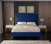 Jasmine Velvet King Bed Blue - Gate FurnitureKing Bed