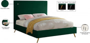 Jasmine Velvet King Bed Green - Gate FurnitureKing Bed