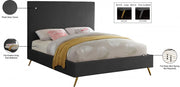 Jasmine Velvet King Bed Grey - Gate FurnitureKing Bed