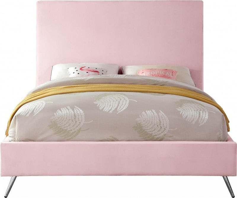 Jasmine Velvet King Bed Pink - Gate FurnitureKing Bed