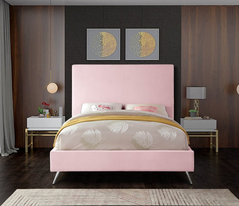 Jasmine Velvet King Bed Pink - Gate FurnitureKing Bed