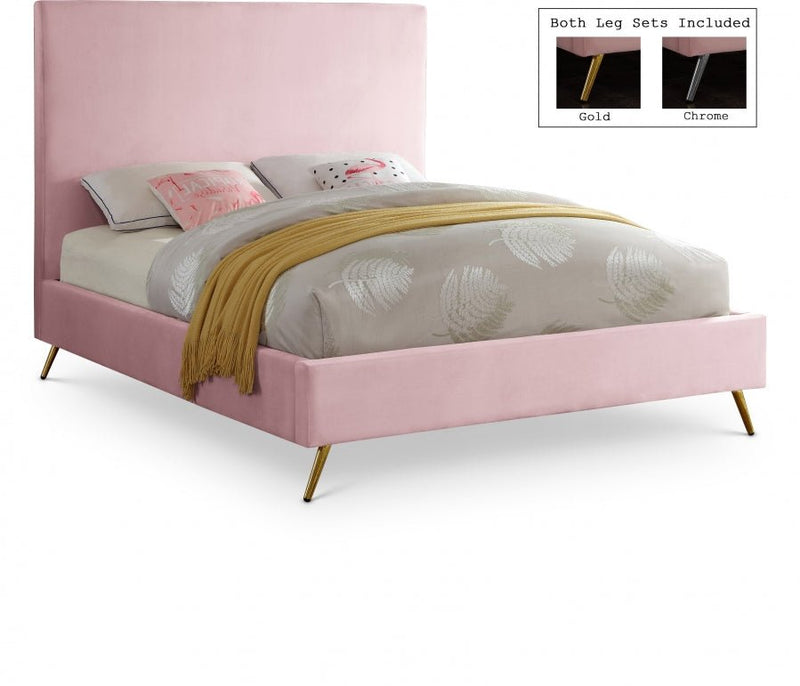 Jasmine Velvet King Bed Pink - Gate FurnitureKing Bed