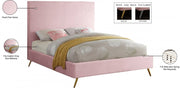 Jasmine Velvet King Bed Pink - Gate FurnitureKing Bed