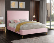 Jasmine Velvet King Bed Pink - Gate FurnitureKing Bed