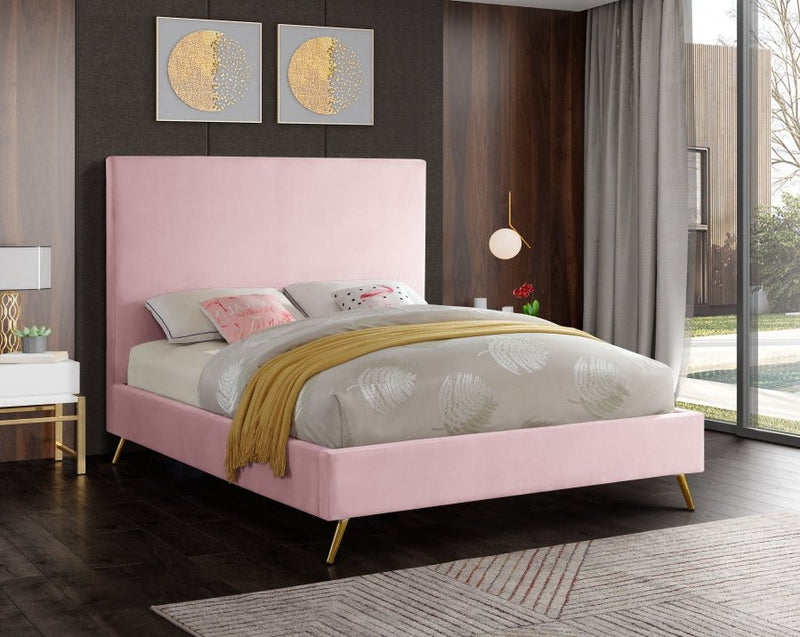 Jasmine Velvet King Bed Pink - Gate FurnitureKing Bed
