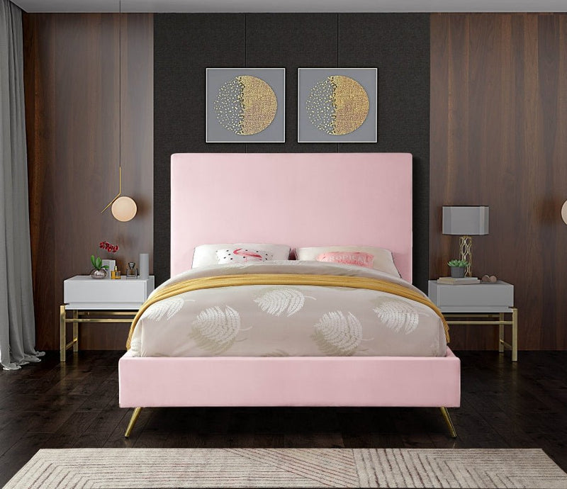 Jasmine Velvet King Bed Pink - Gate FurnitureKing Bed