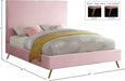 Jasmine Velvet Queen Bed Pink - JasminePink-Q