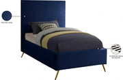 Jasmine Velvet Twin Bed Blue - Gate FurnitureTwin Bed