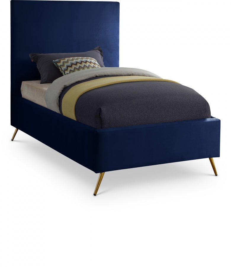 Jasmine Velvet Twin Bed Blue - Gate FurnitureTwin Bed