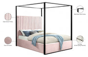 Jax Velvet Queen Bed Pink - Gate FurnitureQueen Bed