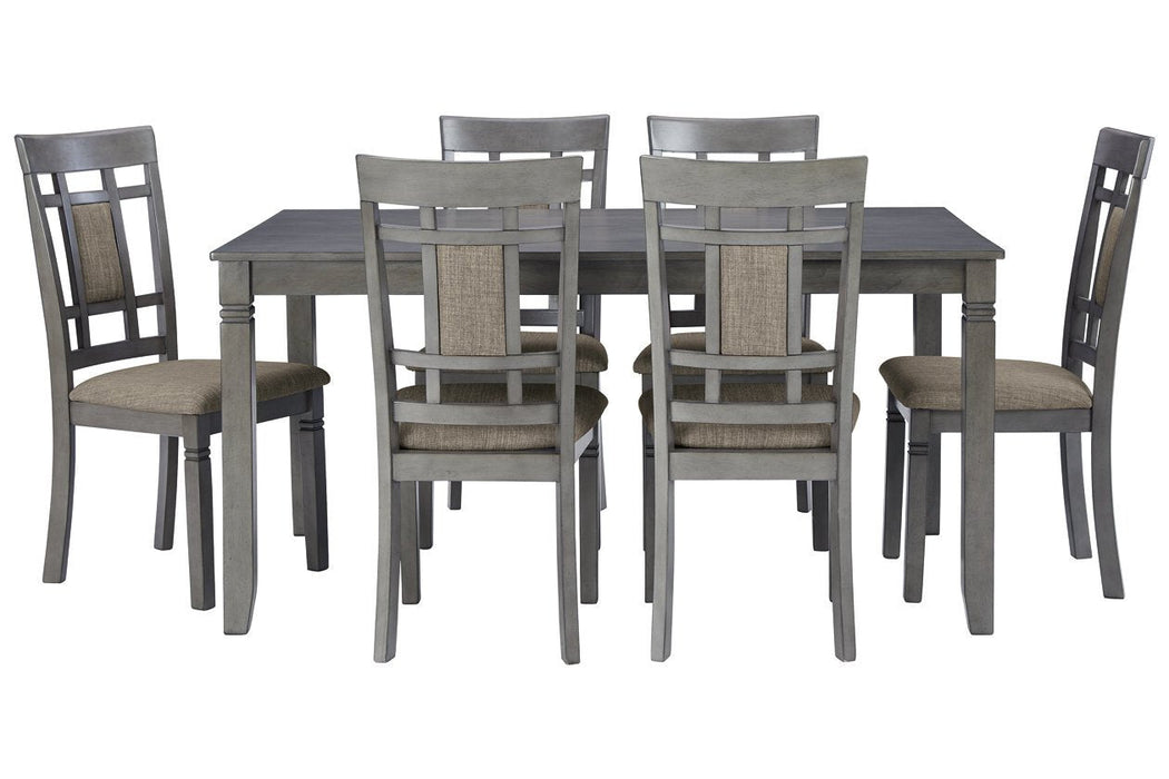 Jayemyer Charcoal Gray Dining Table and Chairs (Set of 7) - D368-425 - Gate Furniture