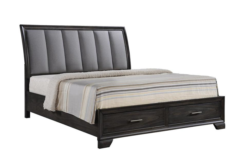 Jaymes Gray King Storage Platform Bed - Gate FurnitureKing Bed