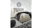 Jerary Gray Queen Upholstered Bed - Gate FurnitureQueen Bed