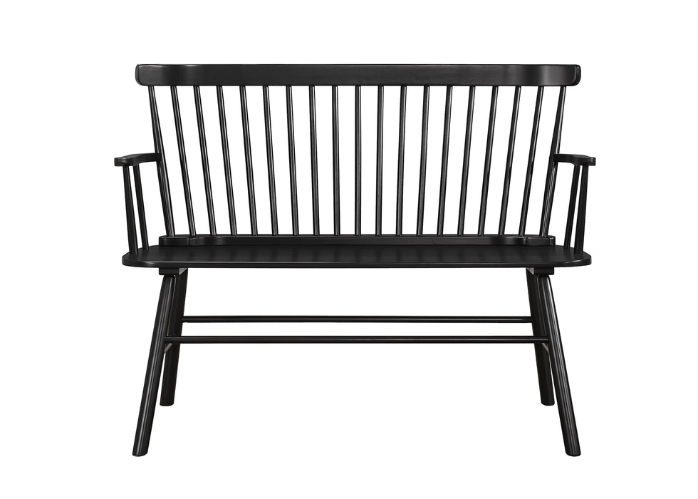 Jerimiah Spindleback Black Bench - 4185-BENCH-BK - Gate Furniture