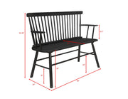 Jerimiah Spindleback Black Bench - Gate FurnitureAccent Bench