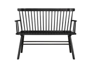 Jerimiah Spindleback Black Bench - Gate FurnitureAccent Bench