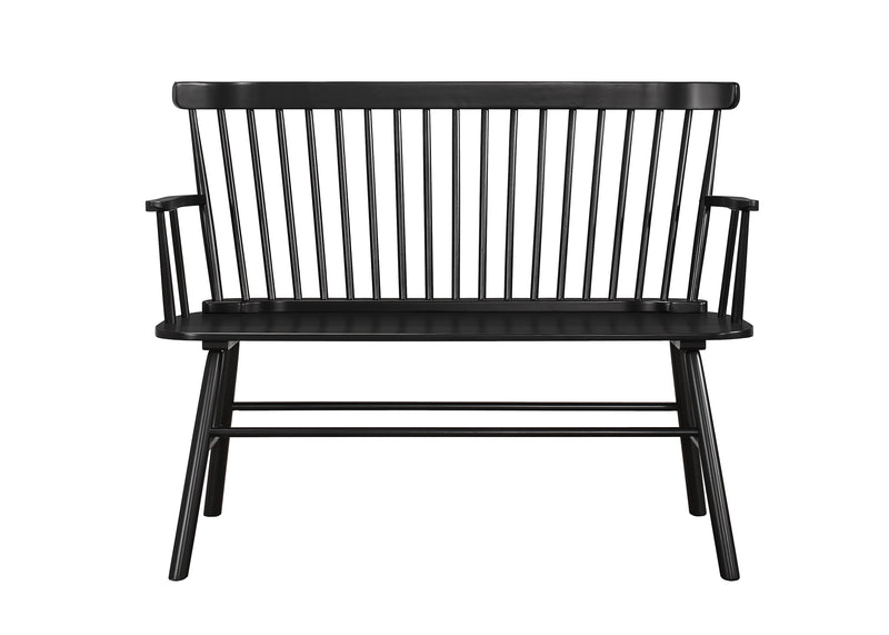 Jerimiah Spindleback Black Bench - Gate FurnitureAccent Bench