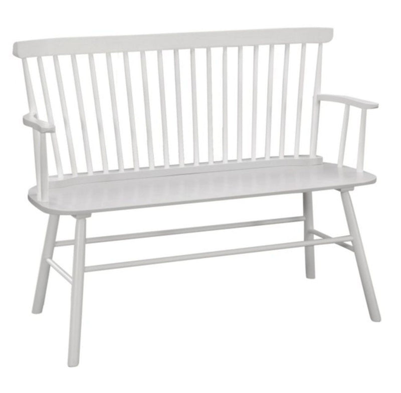 Jerimiah Spindleback White Bench - Gate FurnitureAccent Bench
