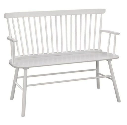 Jerimiah Spindleback White Bench - Gate FurnitureAccent Bench