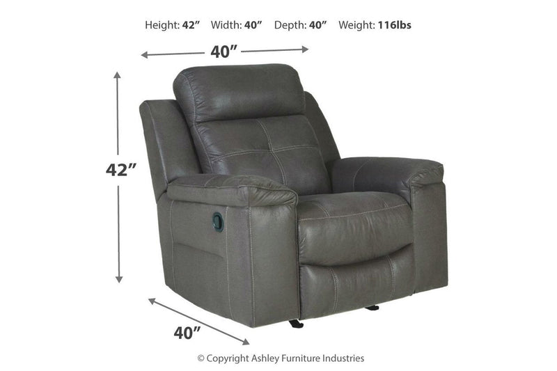 Jesolo Dark Gray Recliner - Gate FurnitureRecliner