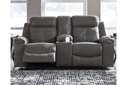 Jesolo Dark Gray Reclining Loveseat with Console - Gate FurnitureLoveseat