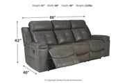 Jesolo Dark Gray Reclining Sofa - Gate FurnitureReclining Sofa