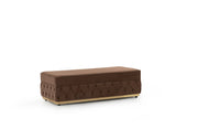 Jester Mocha Velvet Rectangle Ottoman - JESTERMOCHA-OTT