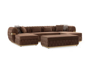 Jester Mocha Velvet Rectangle Ottoman - JESTERMOCHA-OTT