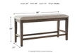 Johurst Grayish Brown/Beige Counter Height Dining Bench - D762-09 - Gate Furniture