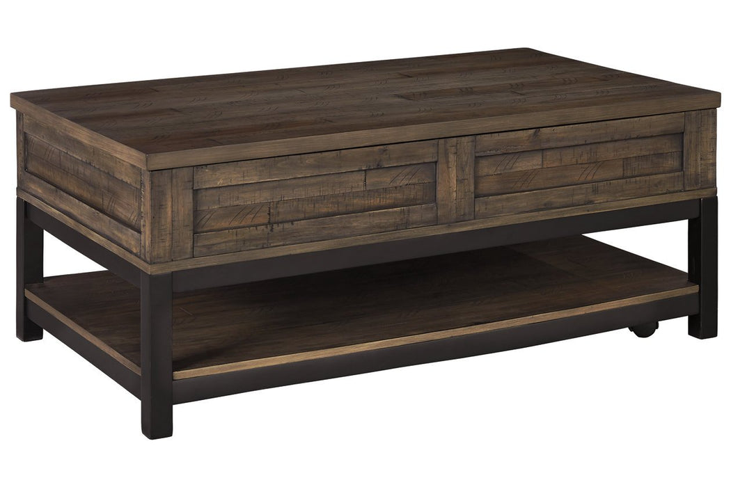 Johurst Grayish Brown Coffee Table with Lift Top - T444-9 - Gate Furniture
