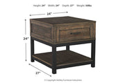 Johurst Grayish Brown End Table - Gate FurnitureEnd Table