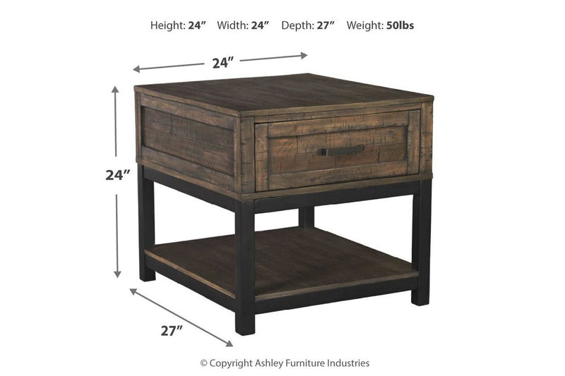 Johurst Grayish Brown End Table - Gate FurnitureEnd Table