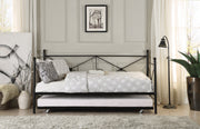 Jones Black Metal Daybed with Trundle - Gate FurnitureDaybed