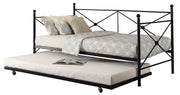 Jones Black Metal Daybed with Trundle - Gate FurnitureDaybed